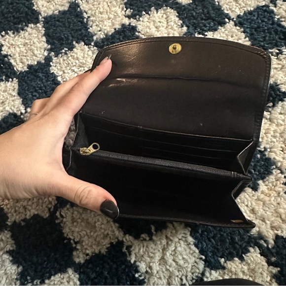 Vintage Coach Water Buffalo Leather envelope long wallet, Black - Picture 6 of 7
